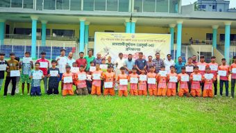 সিলেটে মাসব্যাপী অনূর্ধ্ব-১৫ ফুটবল প্রশিক্ষণের সমাপনী ও সনদপত্র বিতরণ